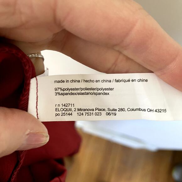 NWT Eloquii Twist Front Satin Midi Dress Red Size 26 - Picture 8 of 9